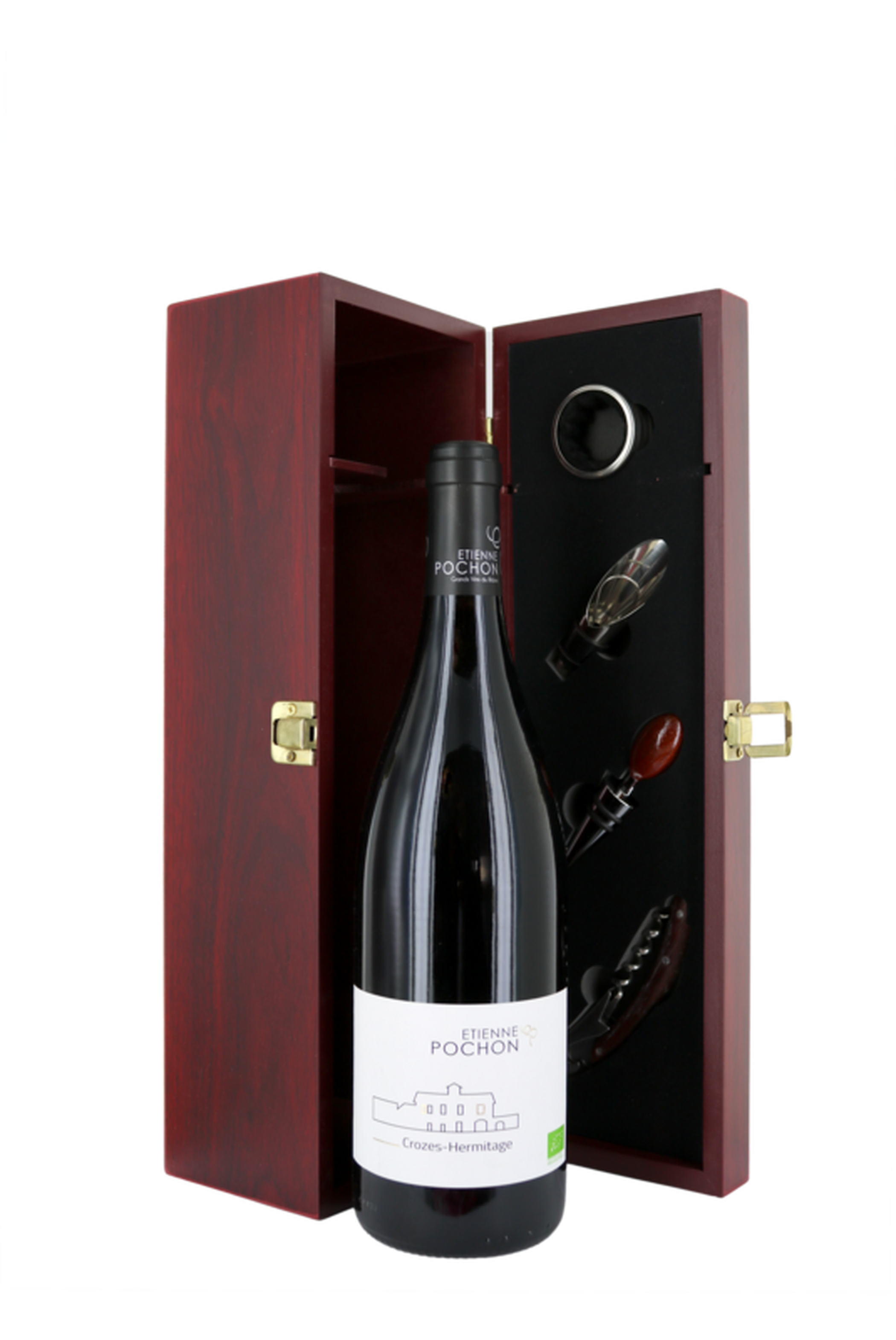 Coffret Crozes-Hermitage rouge et ses accessoires 