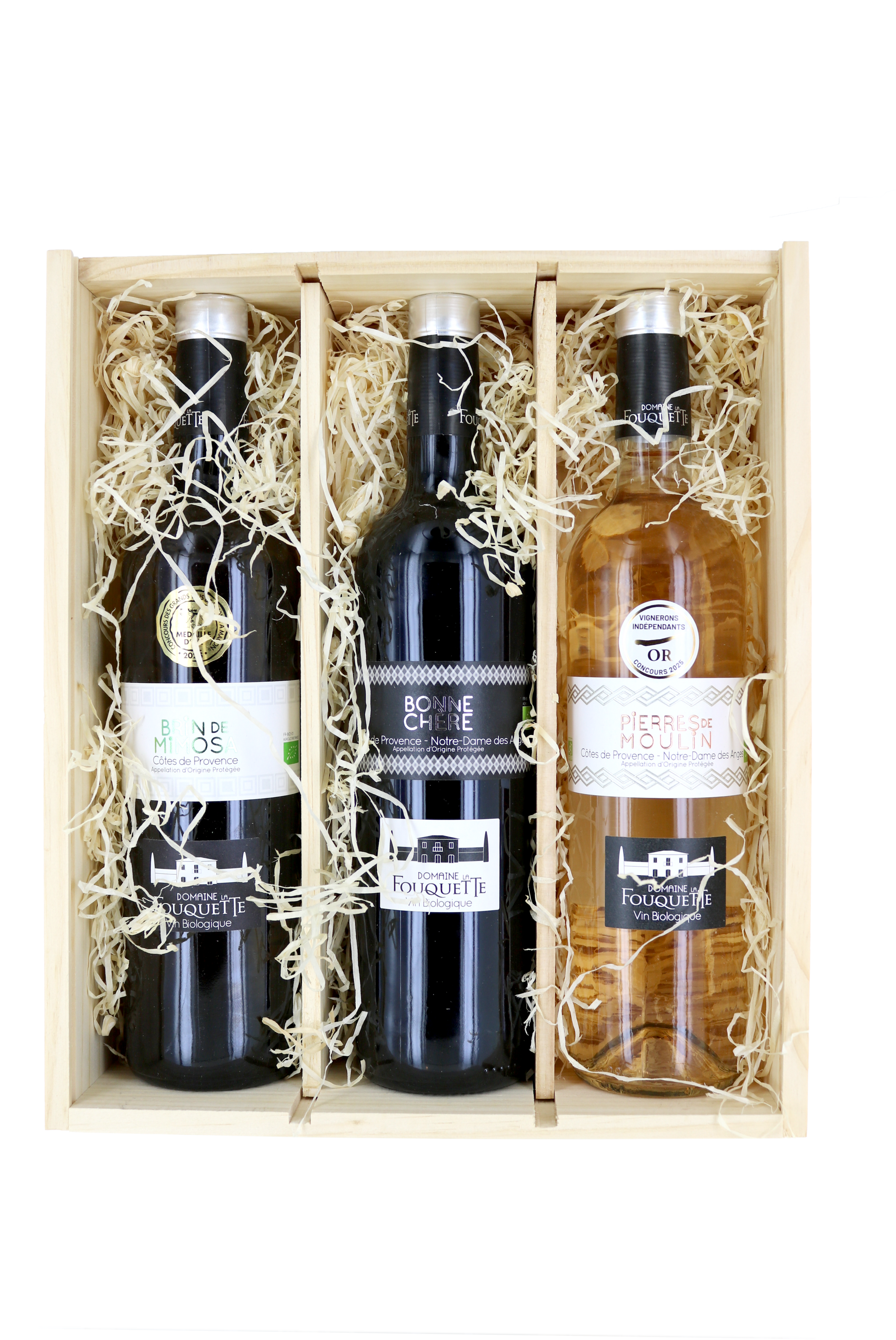 Caissette Domaine de la Fouquette - Côtes de Provence Notre-Dame des Anges - Blanc/Rouge/Rosé